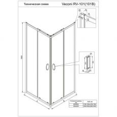 Душевой уголок Veconi RV-101B 80х80х190 см