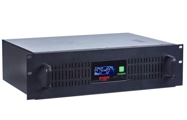 Источник бесперебойного питания Exegate Power RM Smart UNL-1500 LCD черный, 1500BA