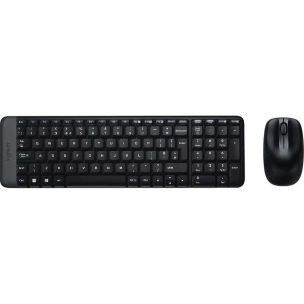 Мышь+Клавиатура Logitech MK220 беспроводной (радиоканал), черный / черный, [920-003161]